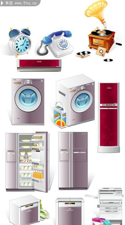 家電矢量素材 現代家居設計的得力助手